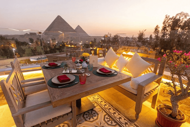 VIP Dinner & Pyramids Sound & Light Show at Rooftop Restaurant.