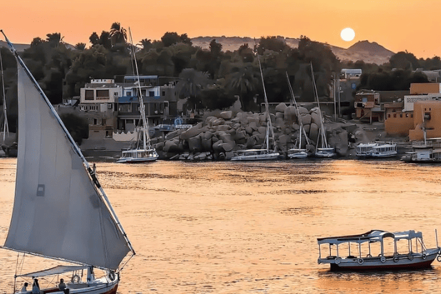 Egypt Aswan Departure Philae Temple + Nubian Village Tour with Nile SpeedboatAdmission Ticket.